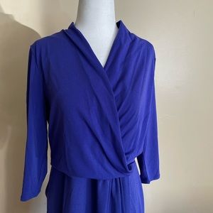 Antonio Melani Blue Faux Wrap Dress